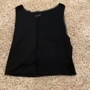 american eagle crop top with two different fabrics